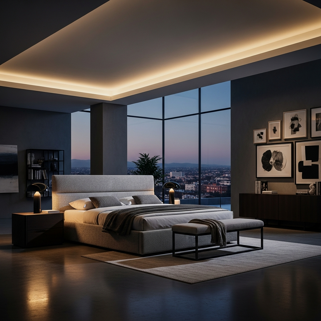 The Bold Floating Bed Layout