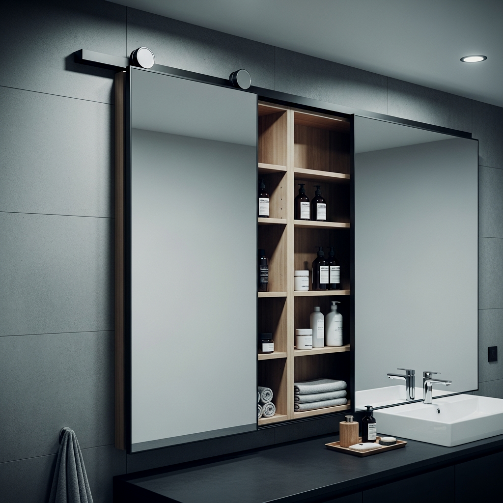 Sliding Mirror Storage Solutions