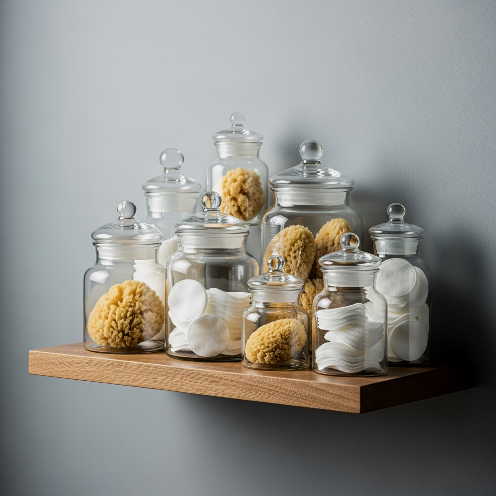 Apothecary Jar Groupings for Spa Vibes