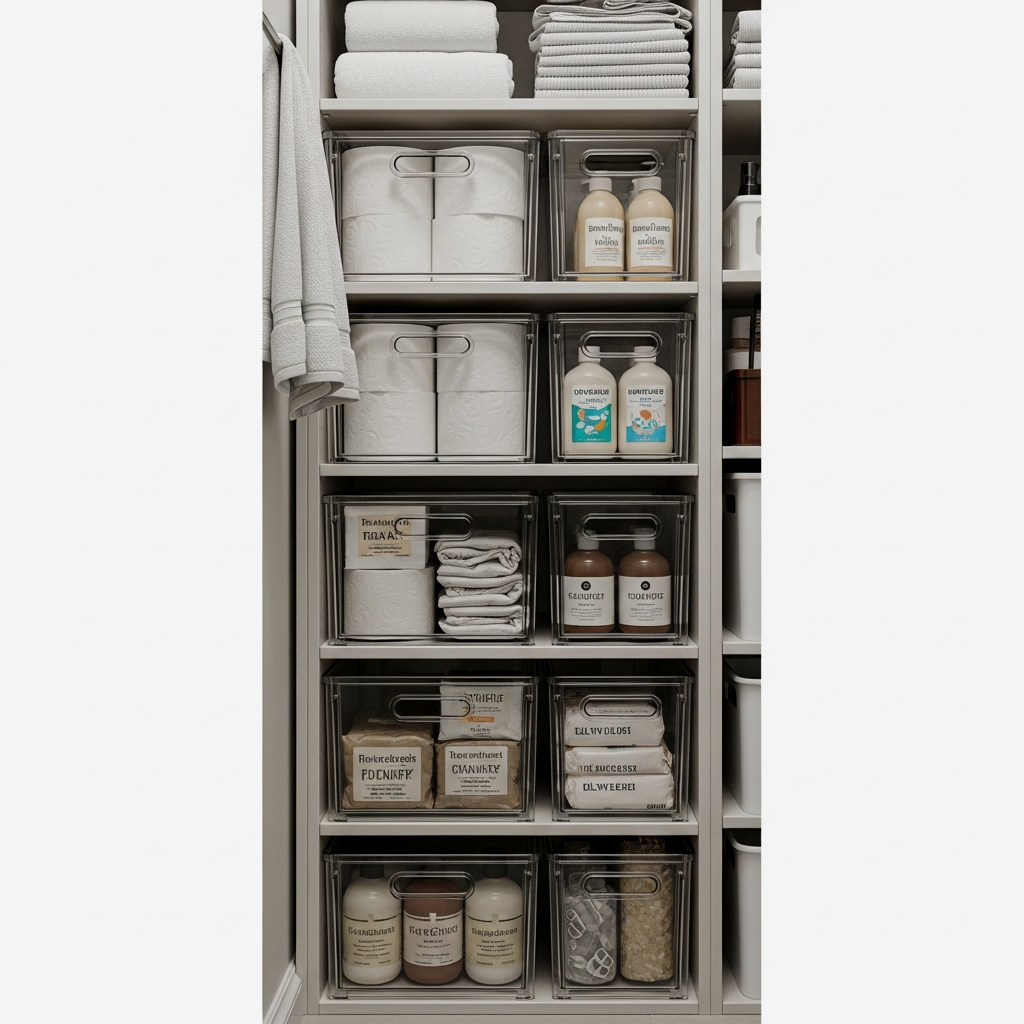 Stackable Clear Bins for Bulk Back-stock