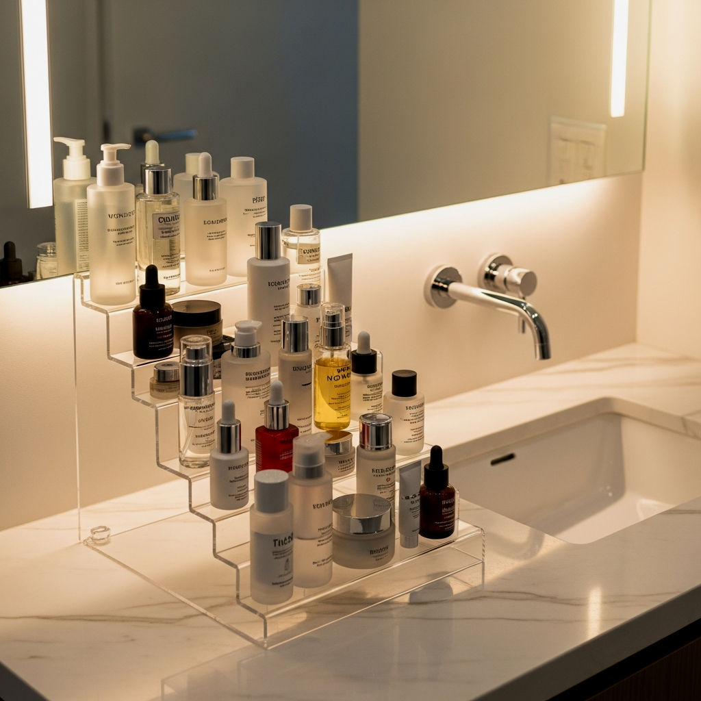 Tiered Acrylic Skin Care Risers