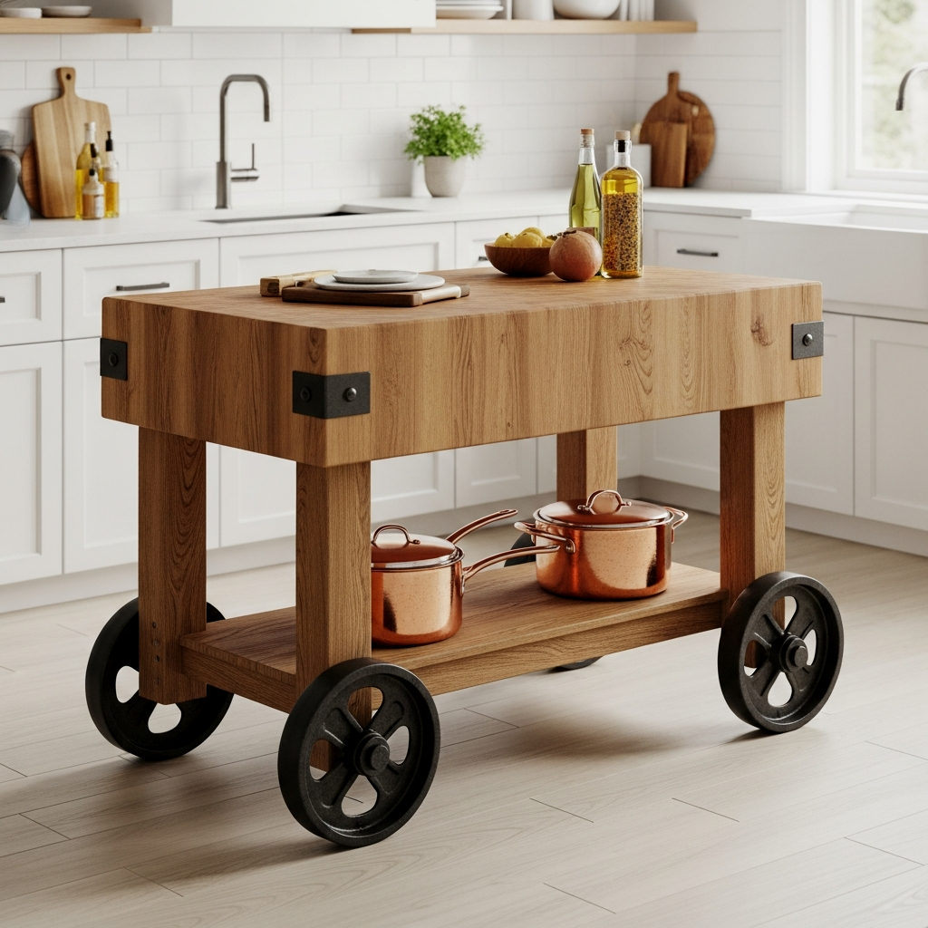 Butcher Block on Heavy Casters