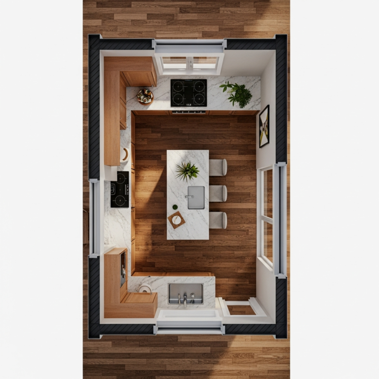 The Math of Beauty: Small Kitchen Island Layout Plans for Tiny Homes