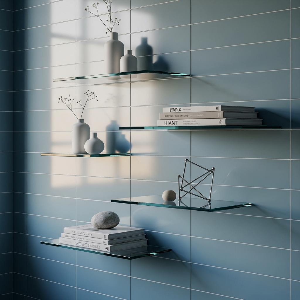 Staggered Floating Glass Ledges