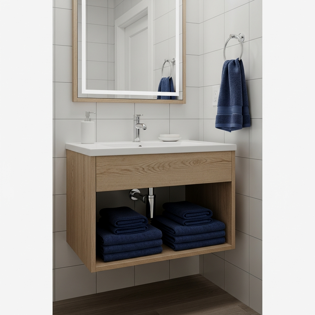 Open Lower-Shelf Vanity Organization
