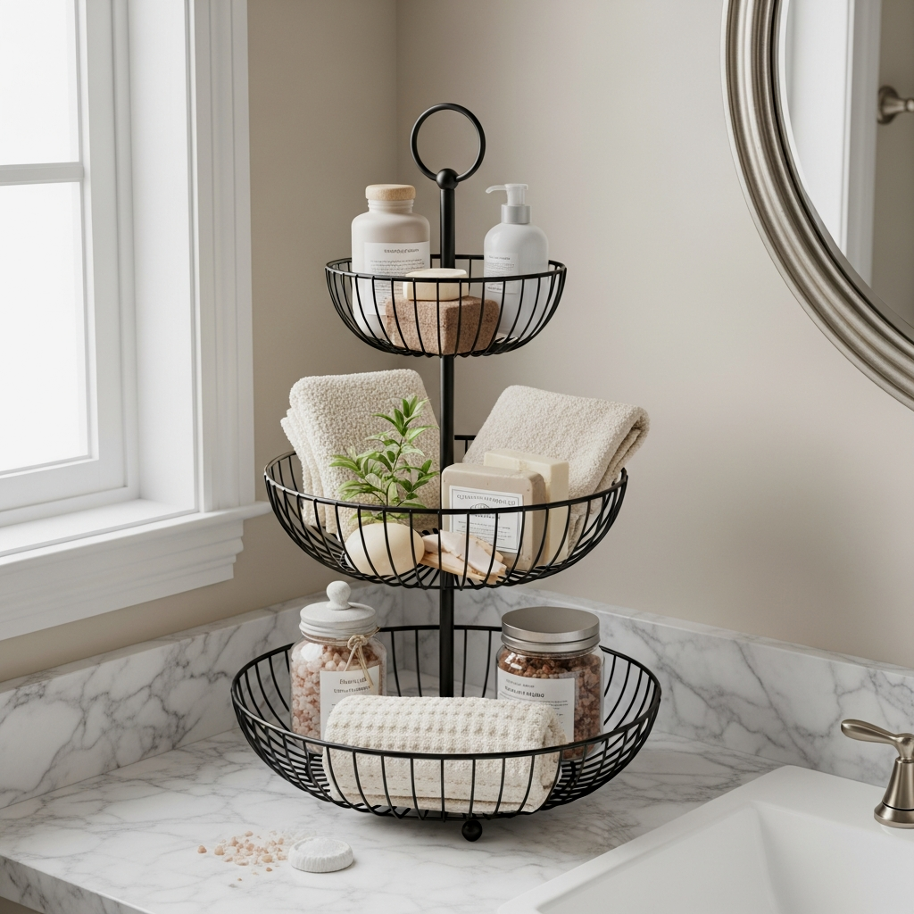 Tiered Fruit Basket Spa Organizer