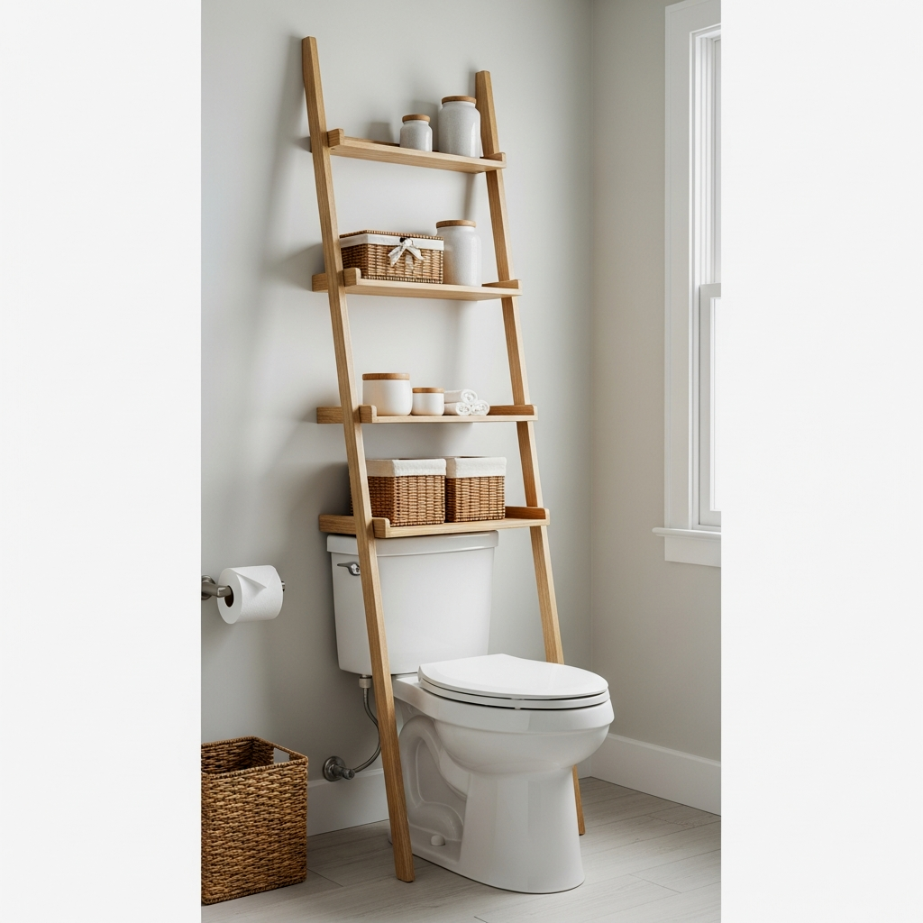 Scandinavian Timber Ladder Shelving