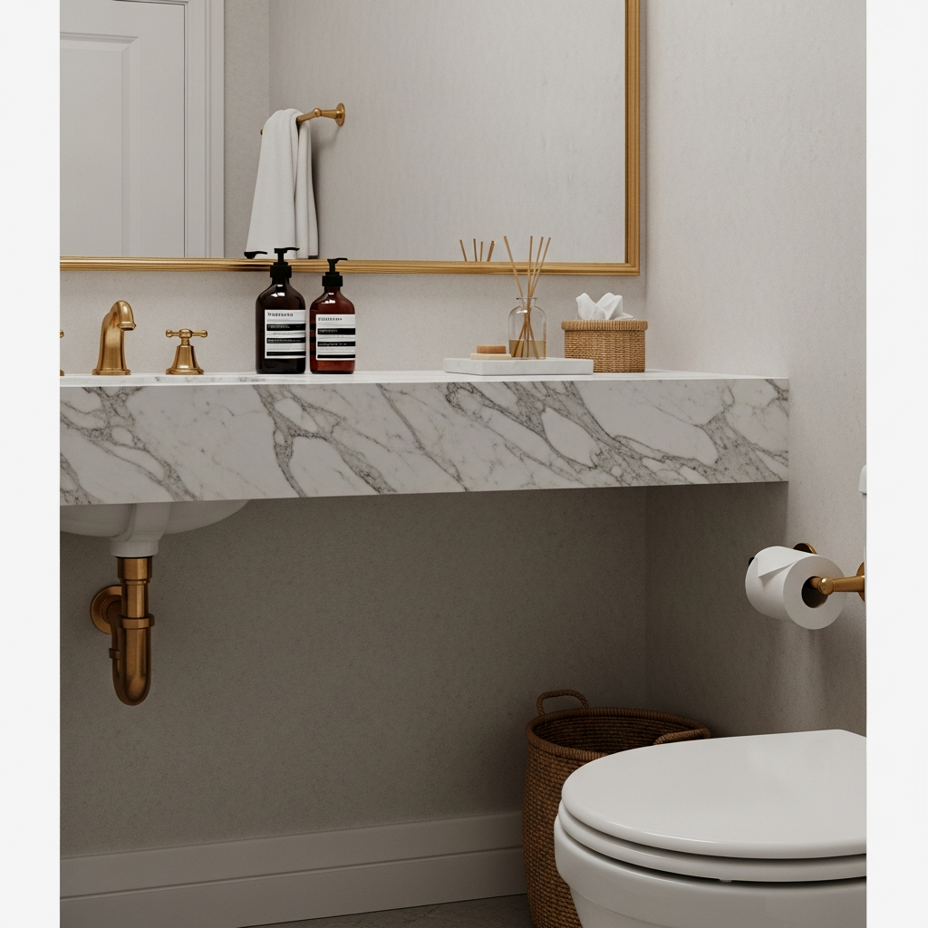 Marble Floating Ledge for Luxury Essentials