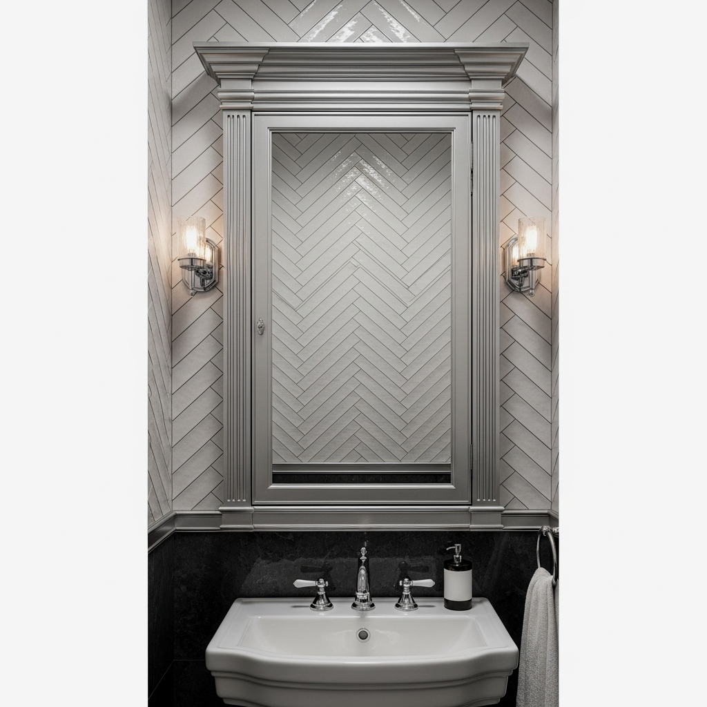 Mirrored Over-Toilet Storage Cabinet