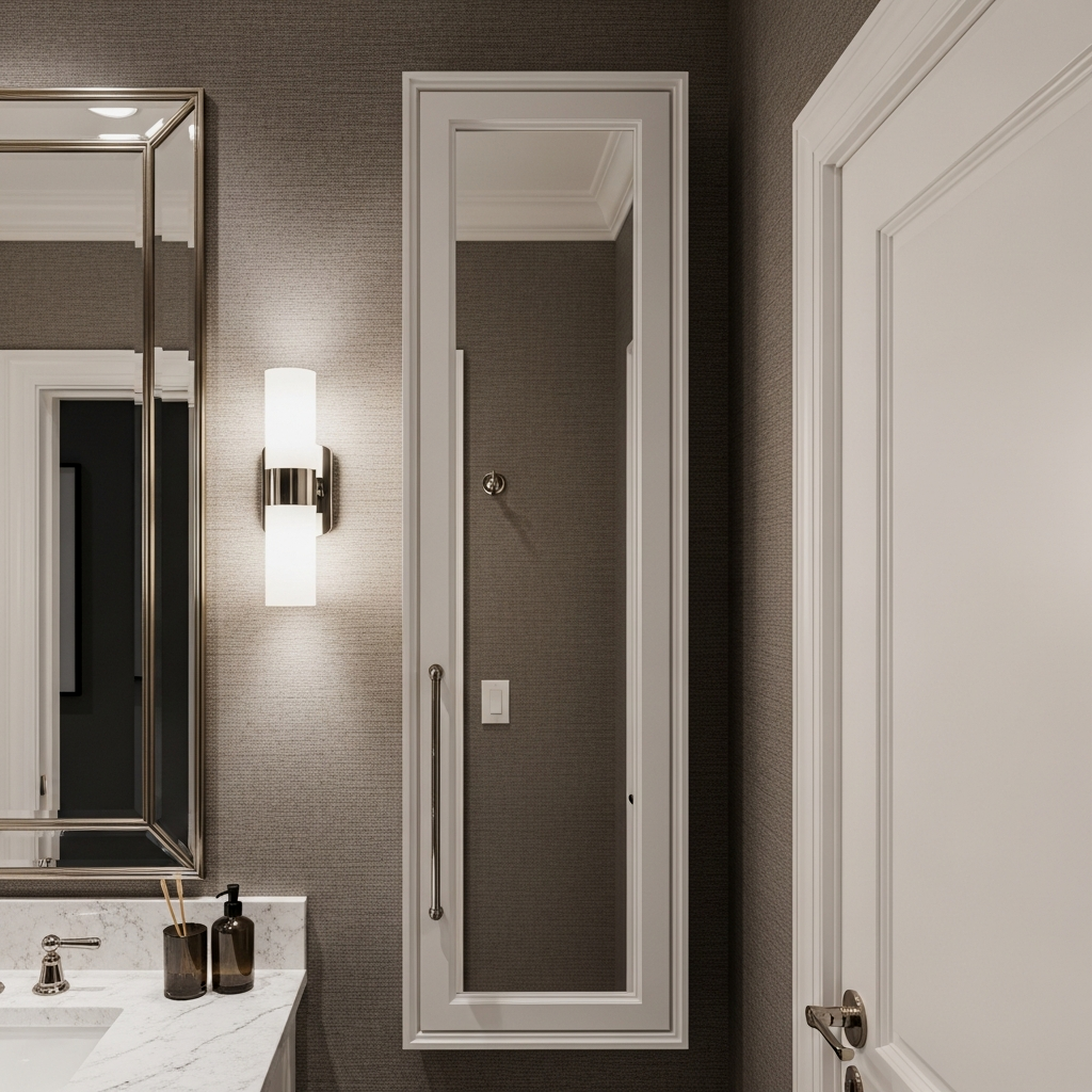 Slim Profile Recessed Cabinet with Chrome Trim