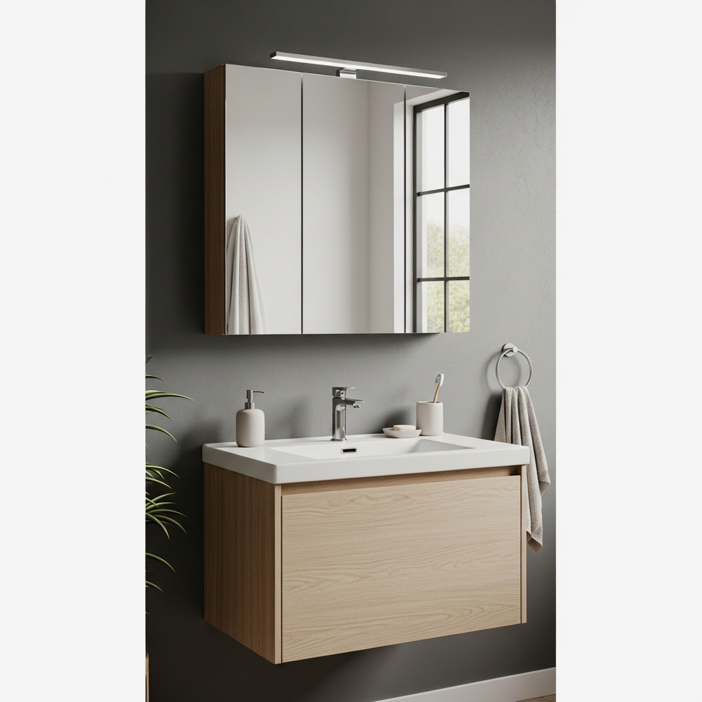 Triple-Door Mirrored Storage Solution