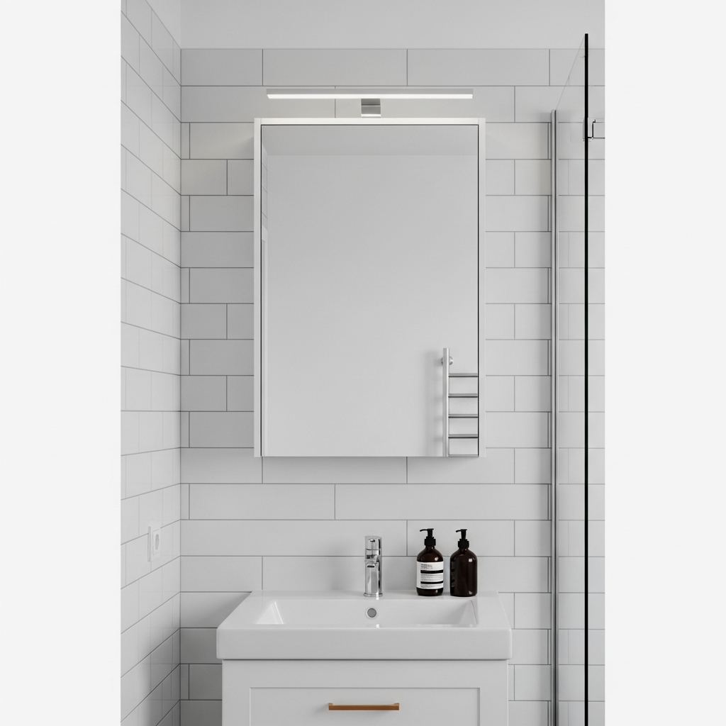 Frameless Recessed Mirror for Small Spaces