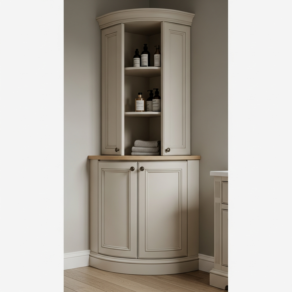 Curved Corner Floor Cabinet