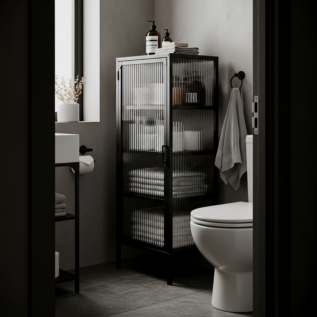 Industrial Style Narrow Floor Cabinet