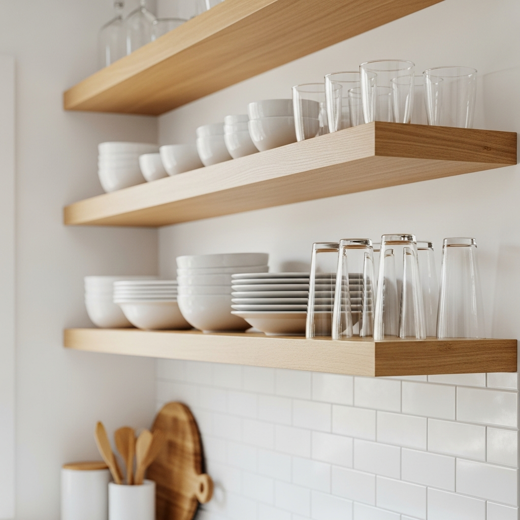 Airy Floating Glassware Shelves