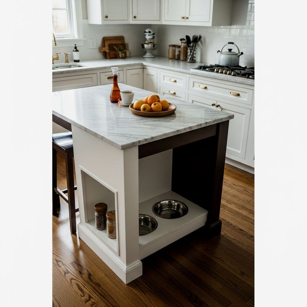 Island with Integrated Pet Station
