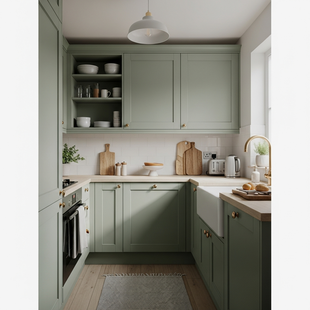 Sage Green Cabinet Transformation