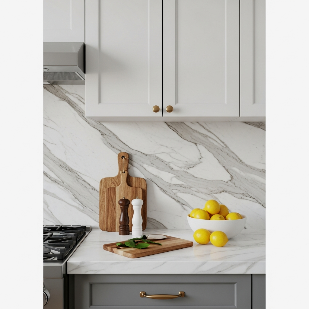 Faux Marble Backsplash Hack