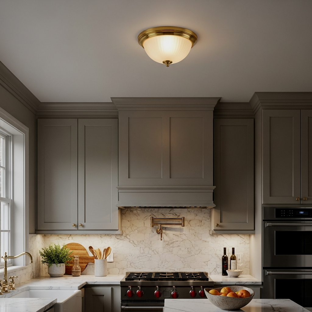 The Petite Brass Flush Mount