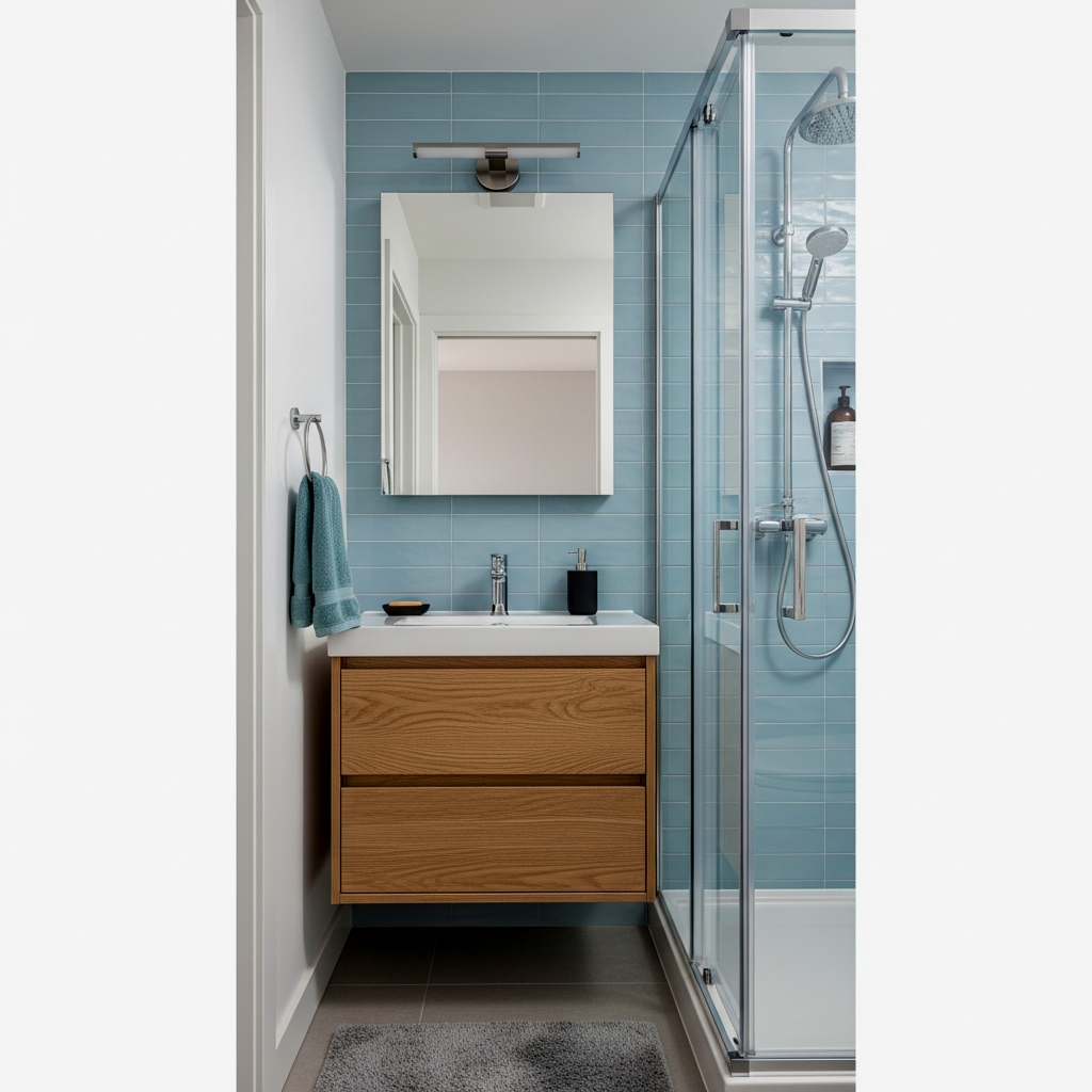 Floating Vanity and Glass Tandem