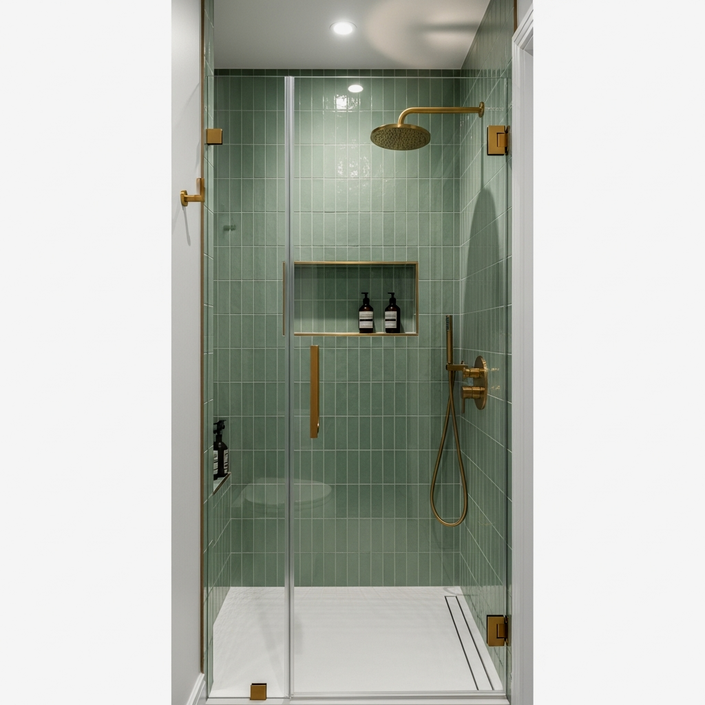 Vertical Stacked Sage Green Tiles