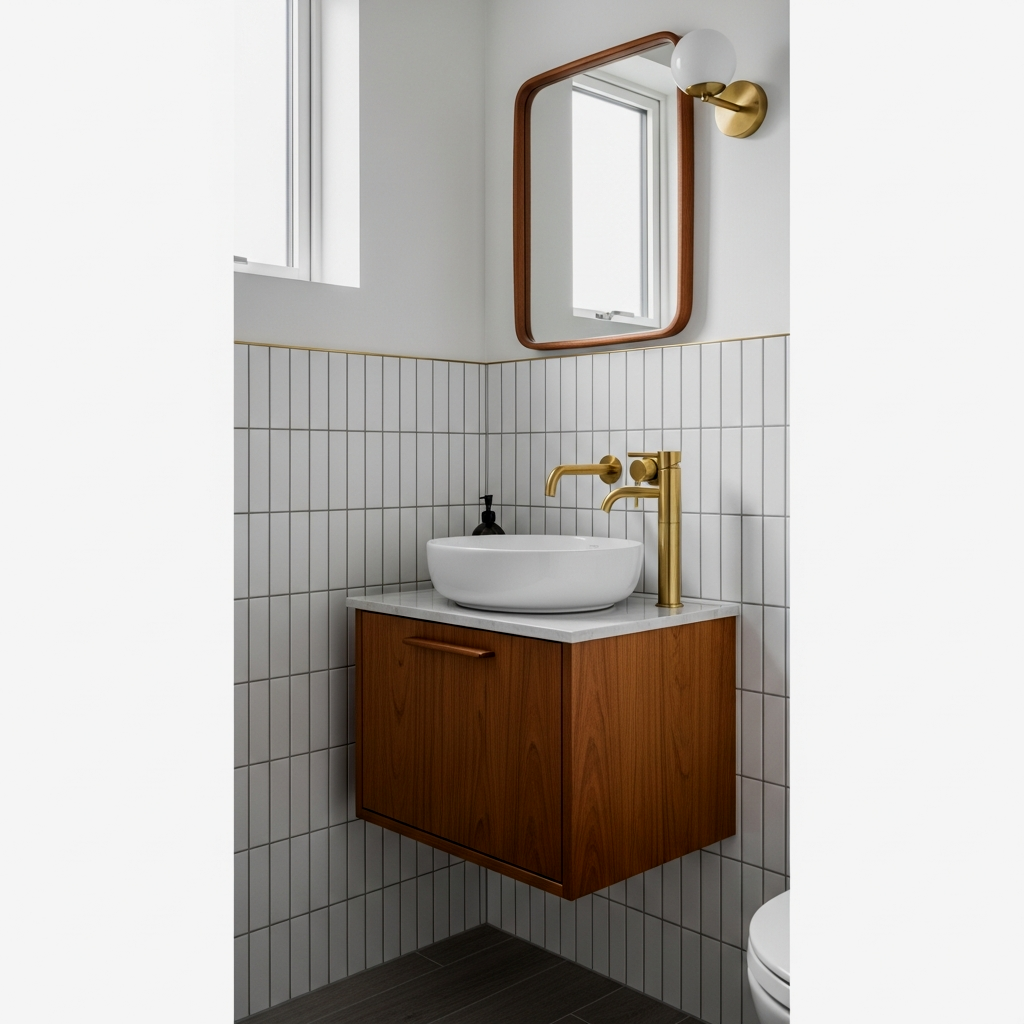 Mid-Century Modern Floating Teak Cabinet