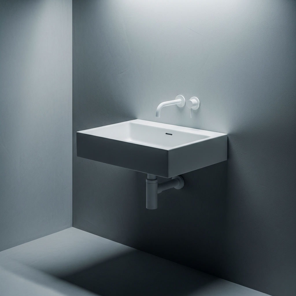 Ultra-Thin Matte White Wall-Hung Basin