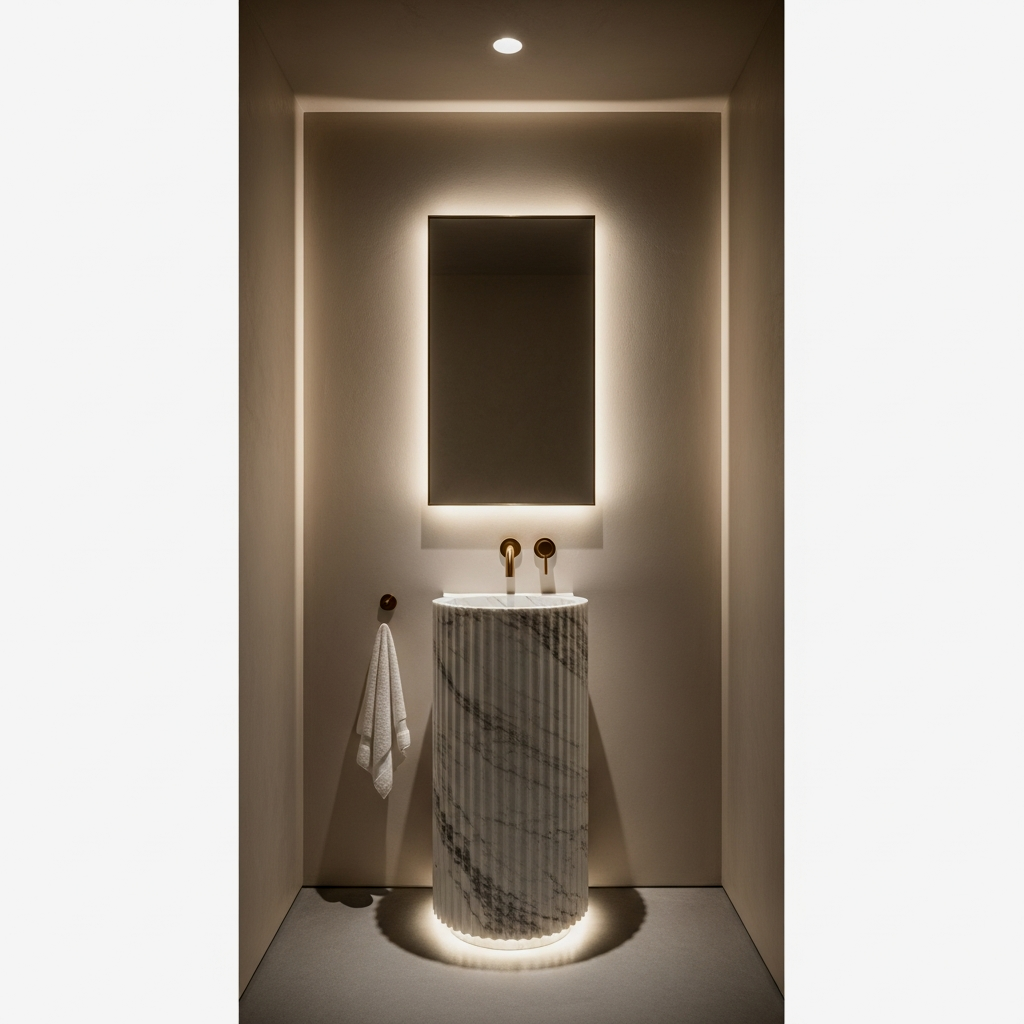 The Fluted Marble Column Sink