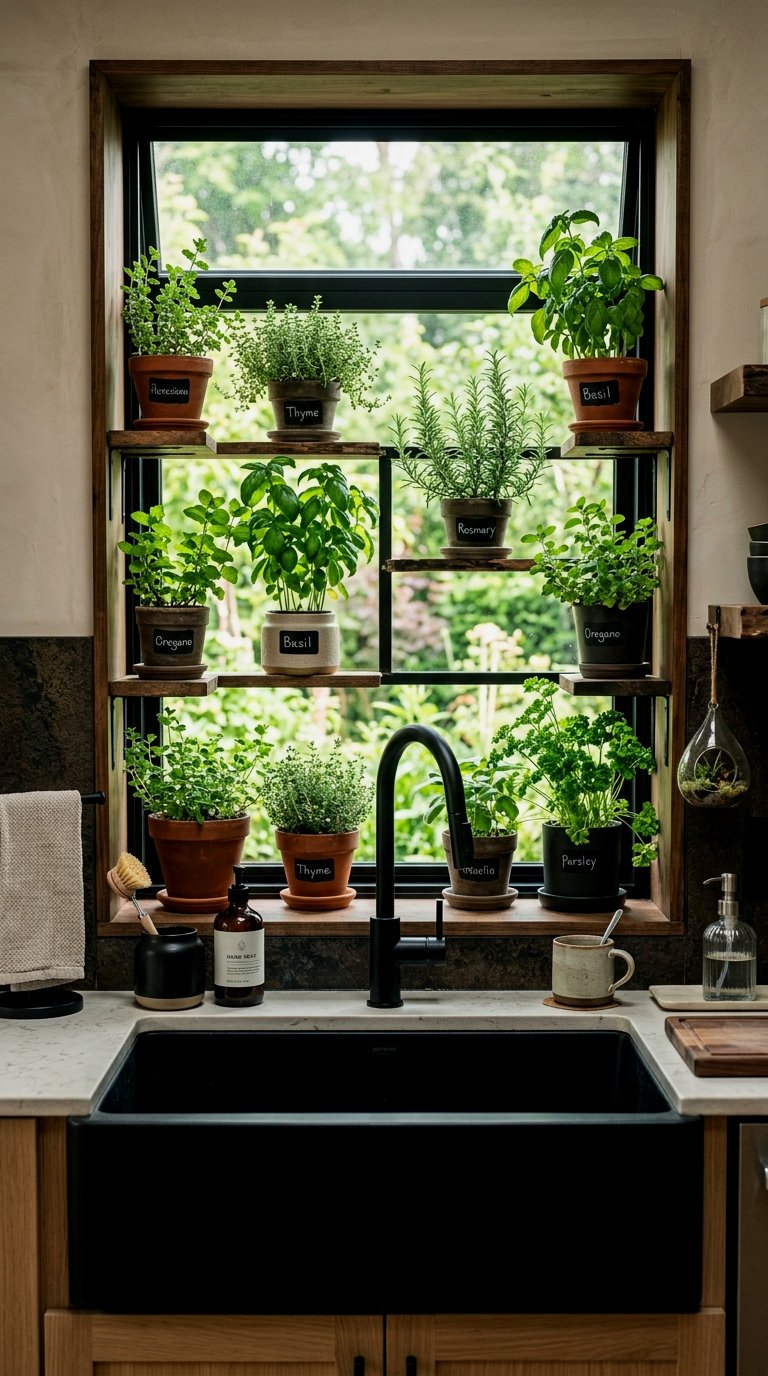 Vertical Herb Garden Windows