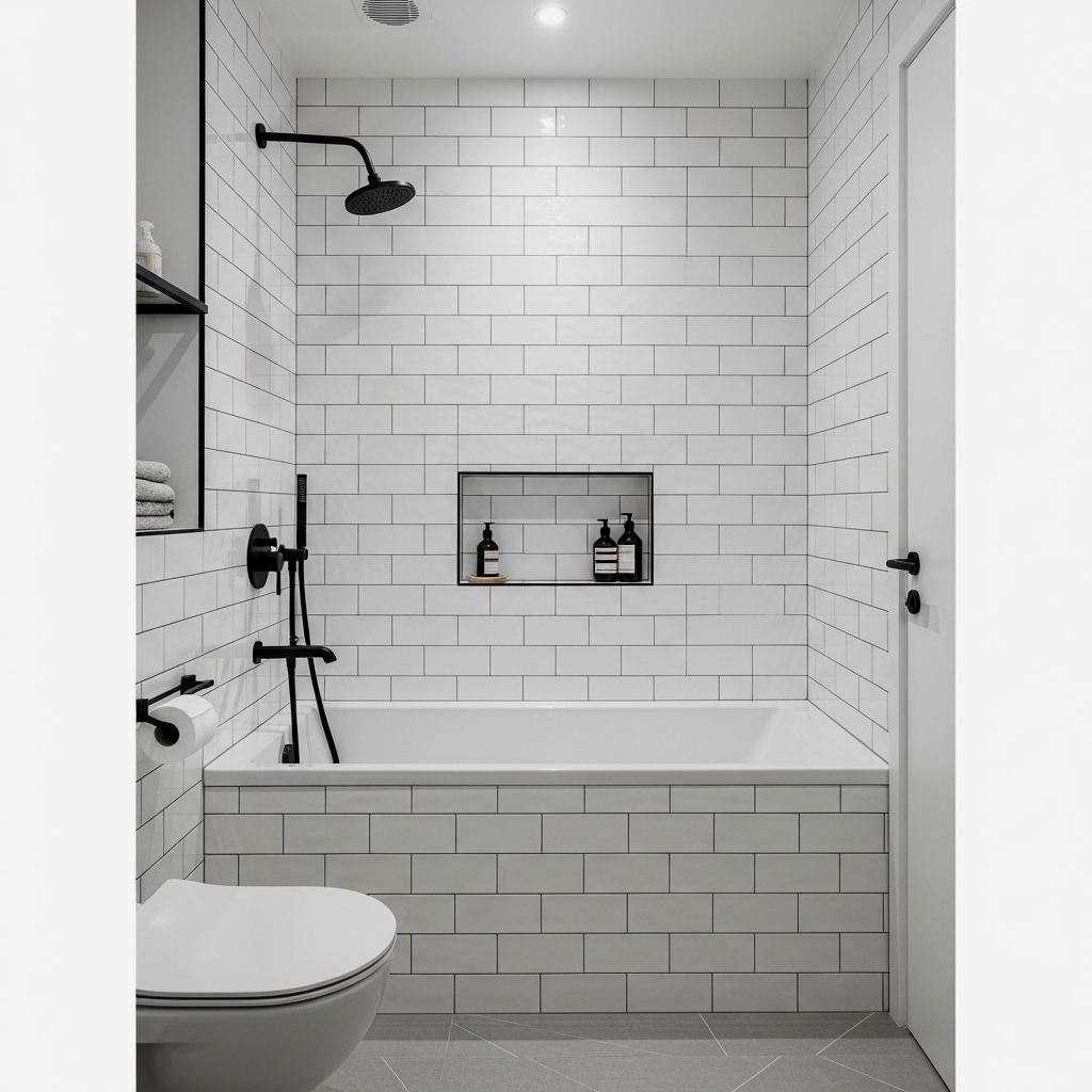 Continuous Floor-to-Wall Tile Design