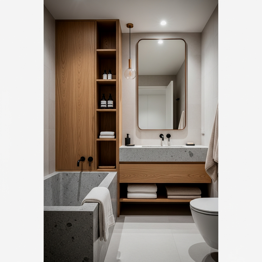 Integrated Storage Niches and Japandi Style