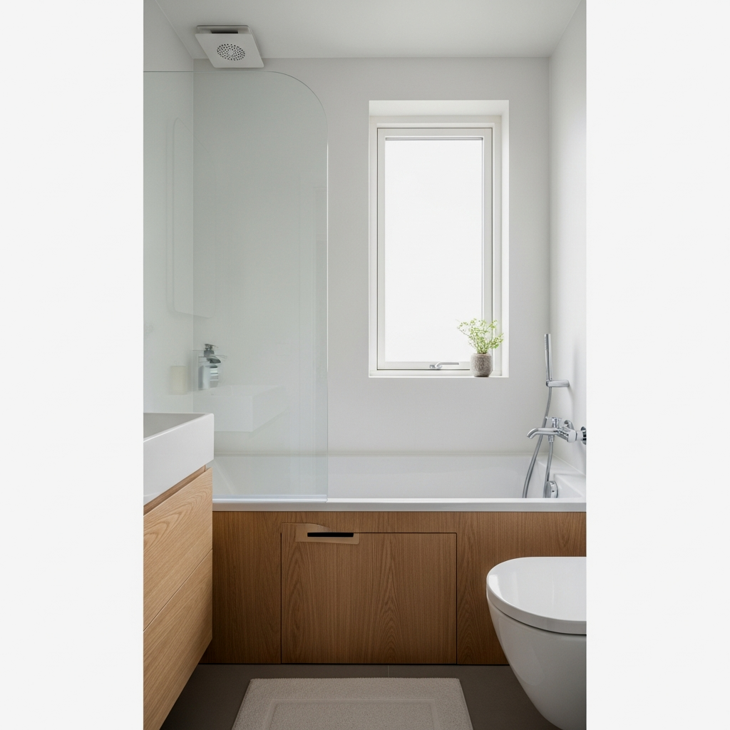 Minimalist Fixtures and Light Wood Accents