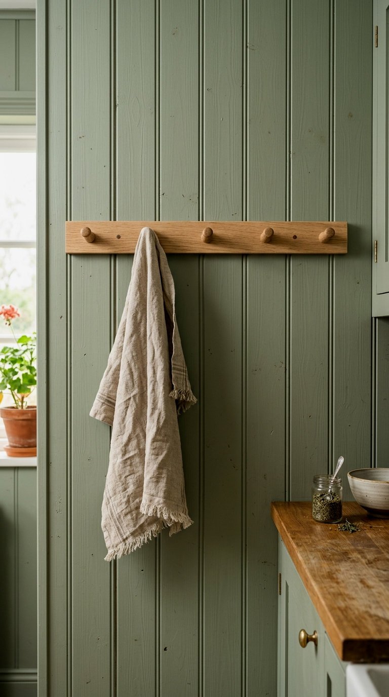 Soft Sage Beadboard Wall Paneling