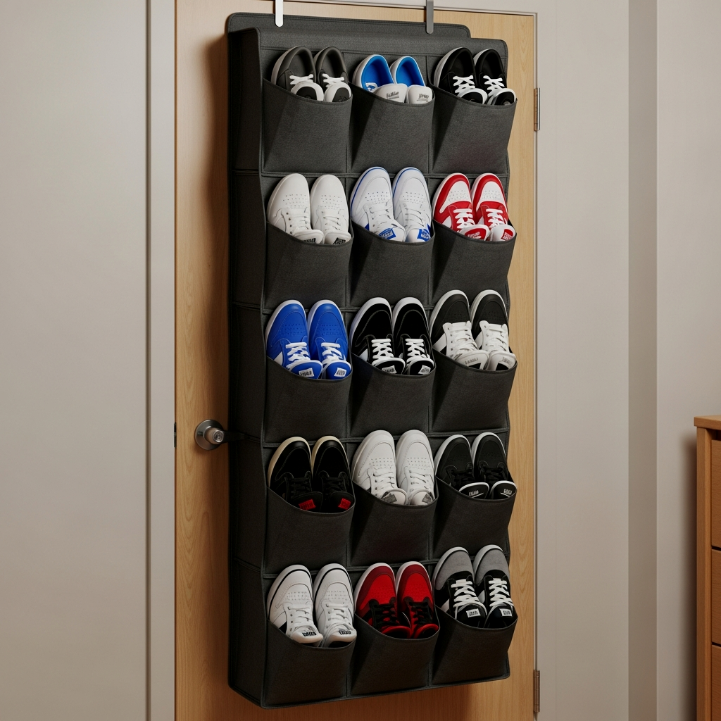 Discreet Over-the-Door Shoe Storage
