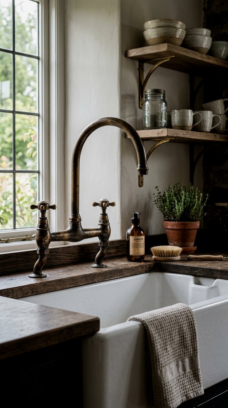 Unlacquered Brass Bridge Faucets
