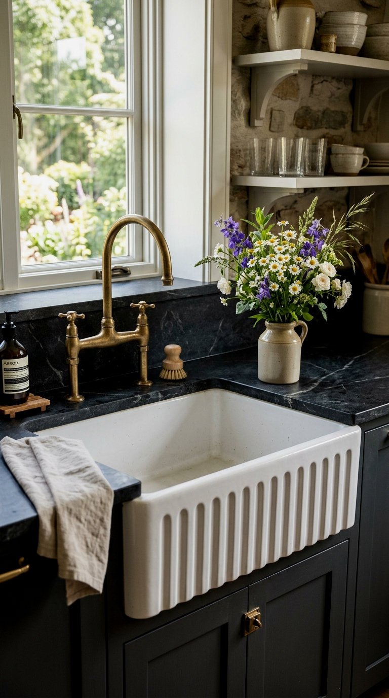 Fluted Fireclay Apron-Front Sinks
