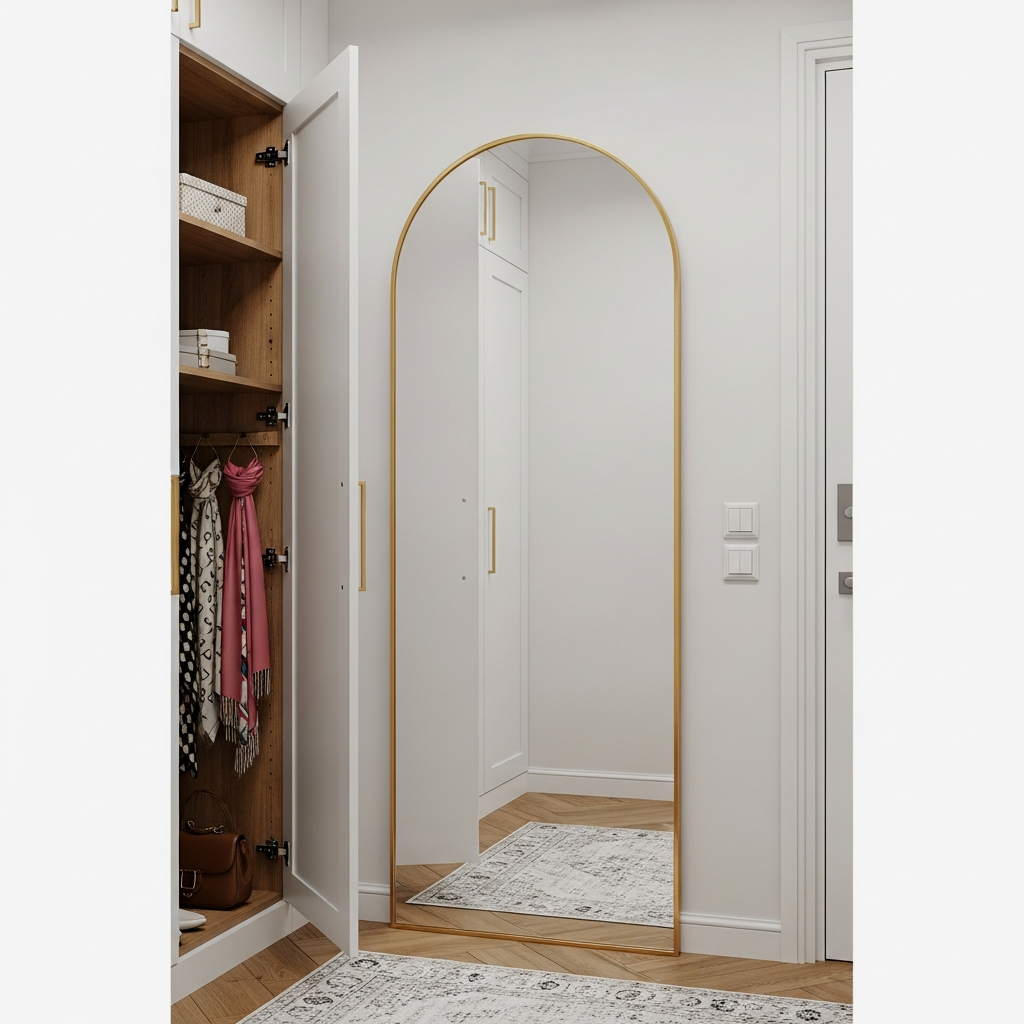 Mirror with Hidden Jewelry and Accessory Storage