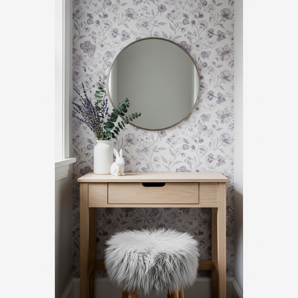Removable Floral Wallpaper Accent