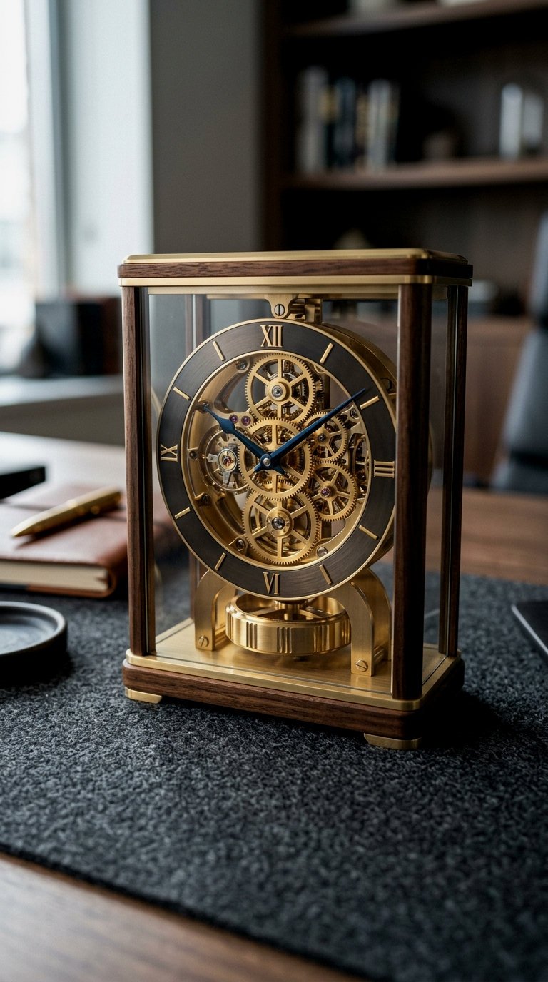 Precision-Engineered Mechanical Desk Clock