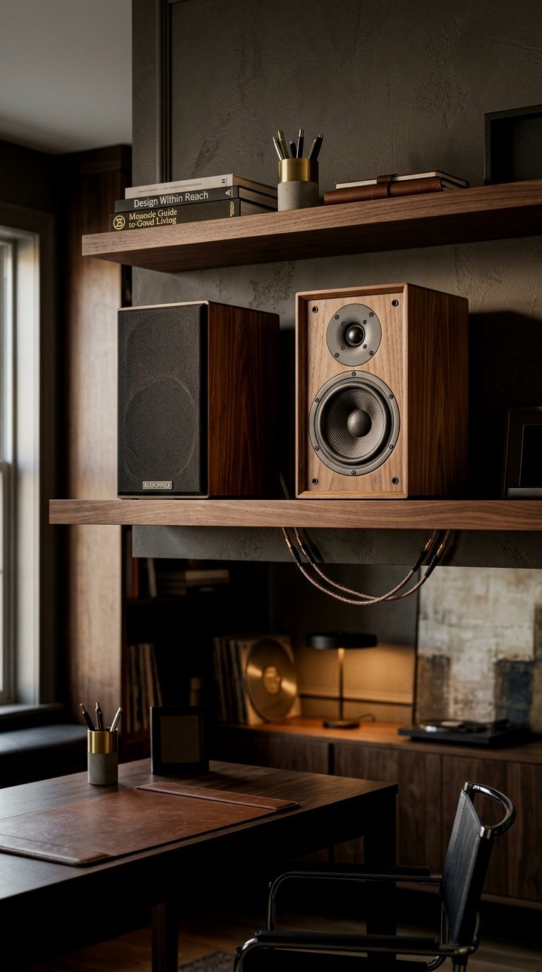 Walnut Veneer High-Fidelity Speakers