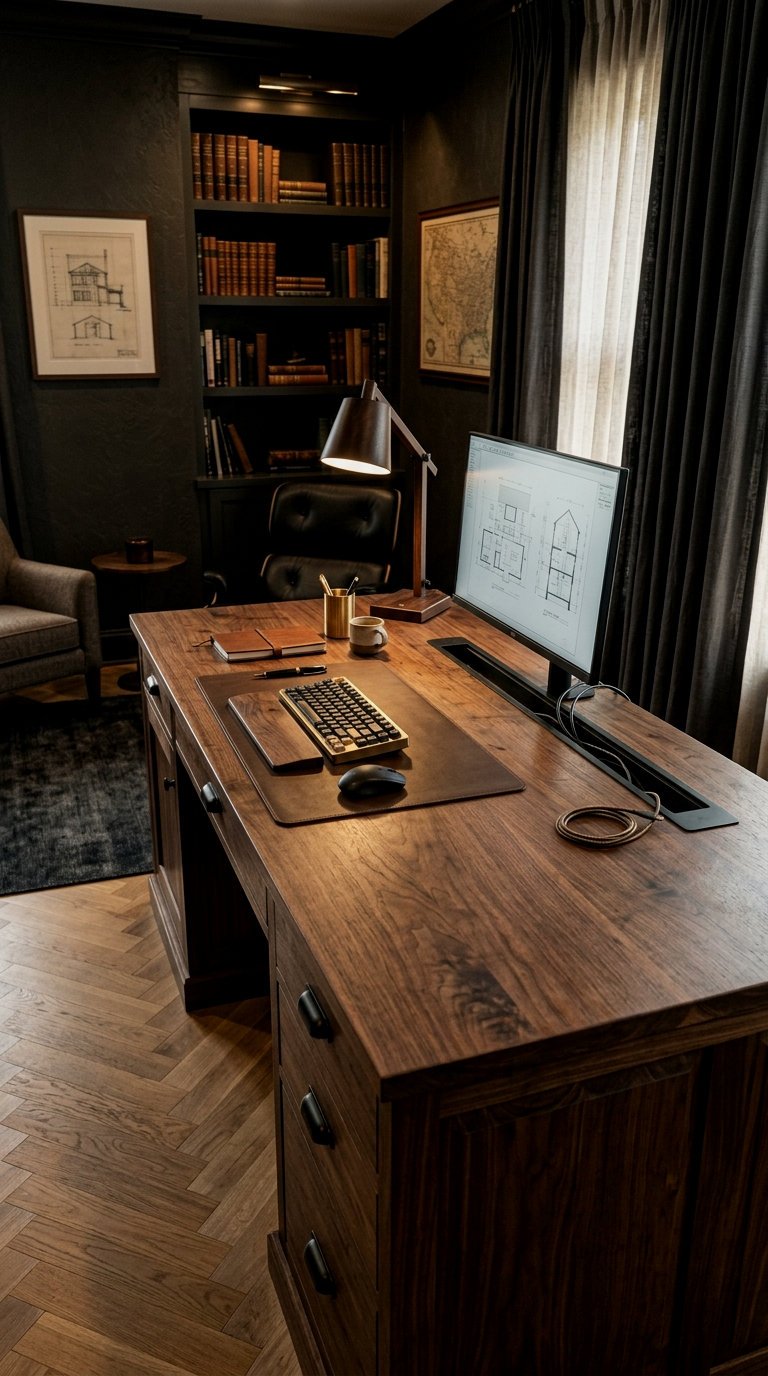 Custom Solid Walnut Executive Desk