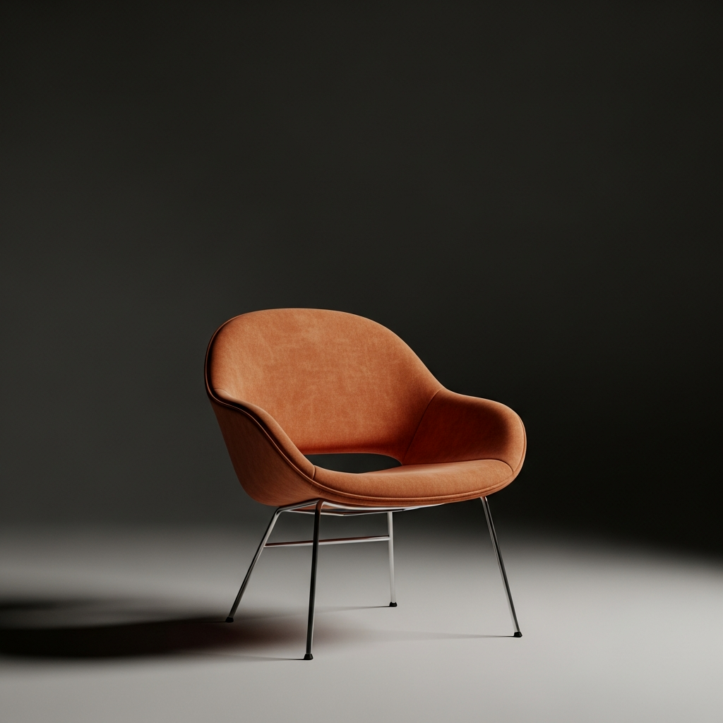 Slim-Profile Armchair with Visible Floor Clearance