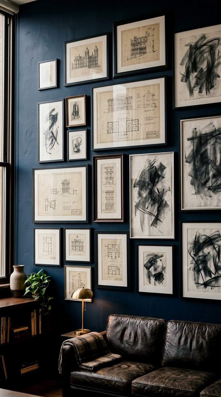 Curated Architectural Art Gallery Wall