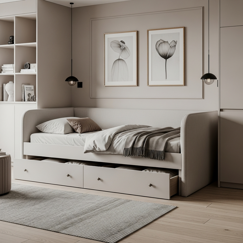 Sleek Daybed with Integrated Under-Storage