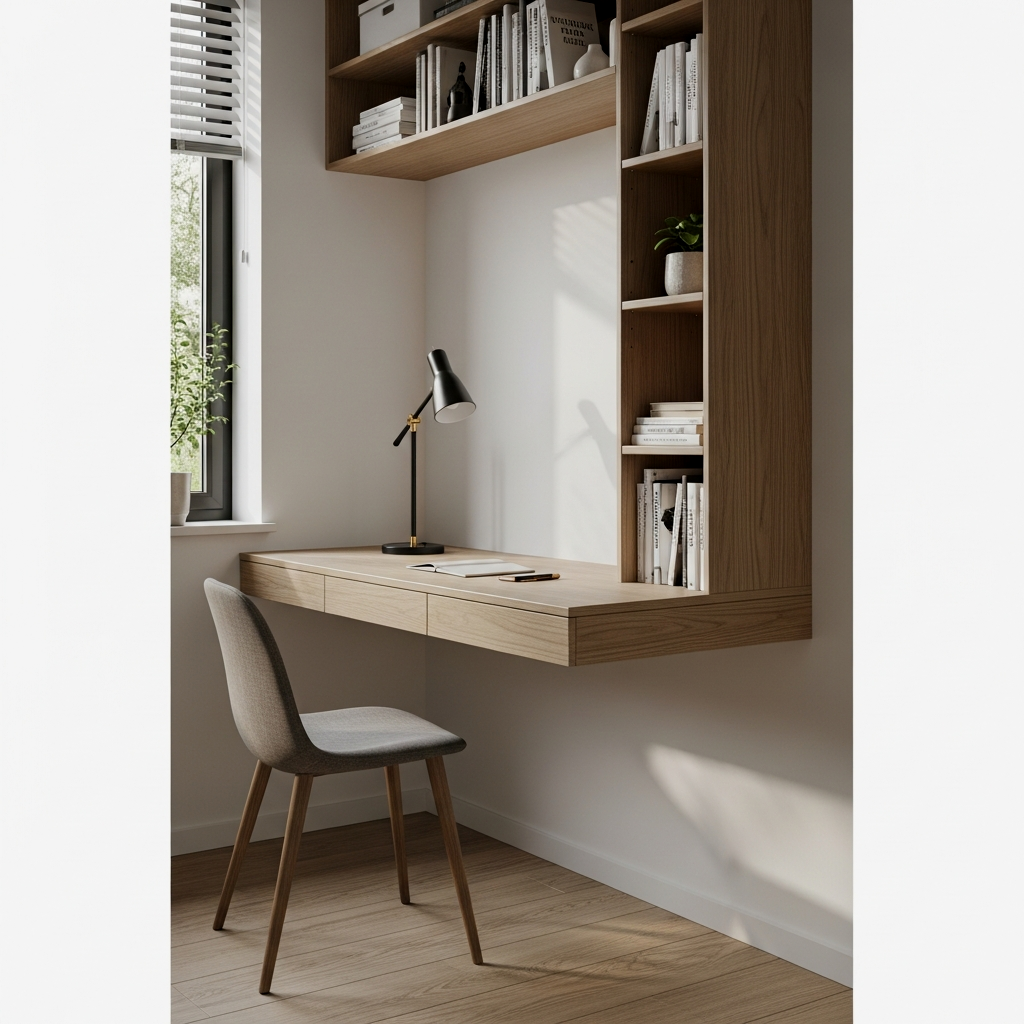 The Floating Desk and Bookshelf Combo