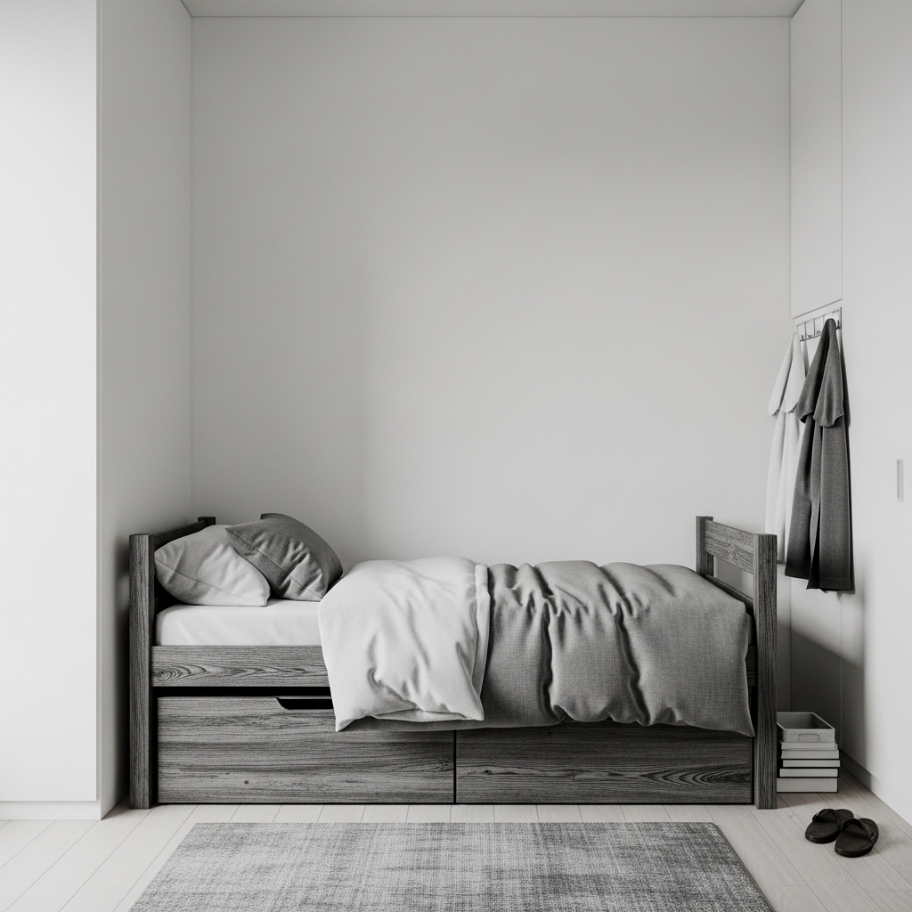 Clean Lines: 15 Minimalist Men's Dorm Room Ideas
