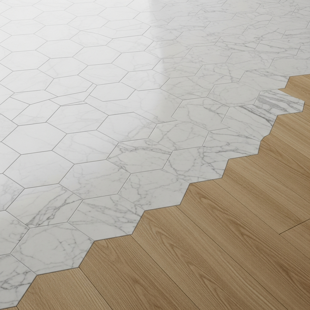 Nested Flooring: The Art of Tile-to-Wood Blending