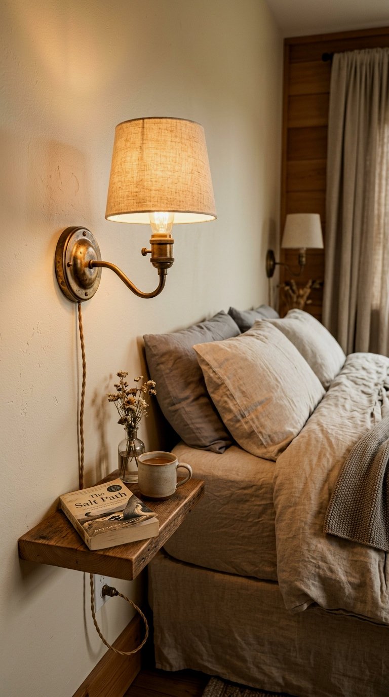 Install thrifted sconces and sculptural brass accents