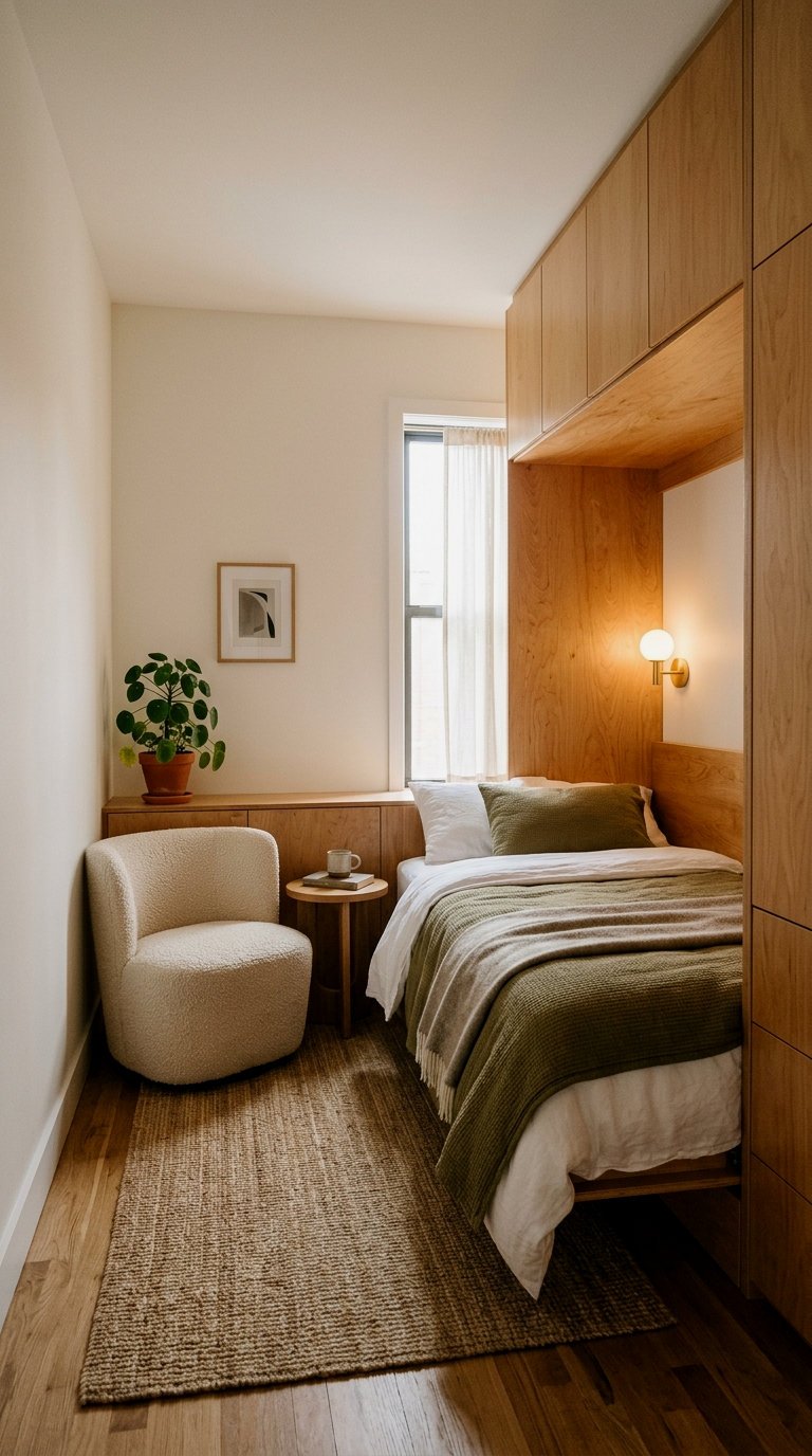 Seamless Wood Wall-Integrated Murphy Bed