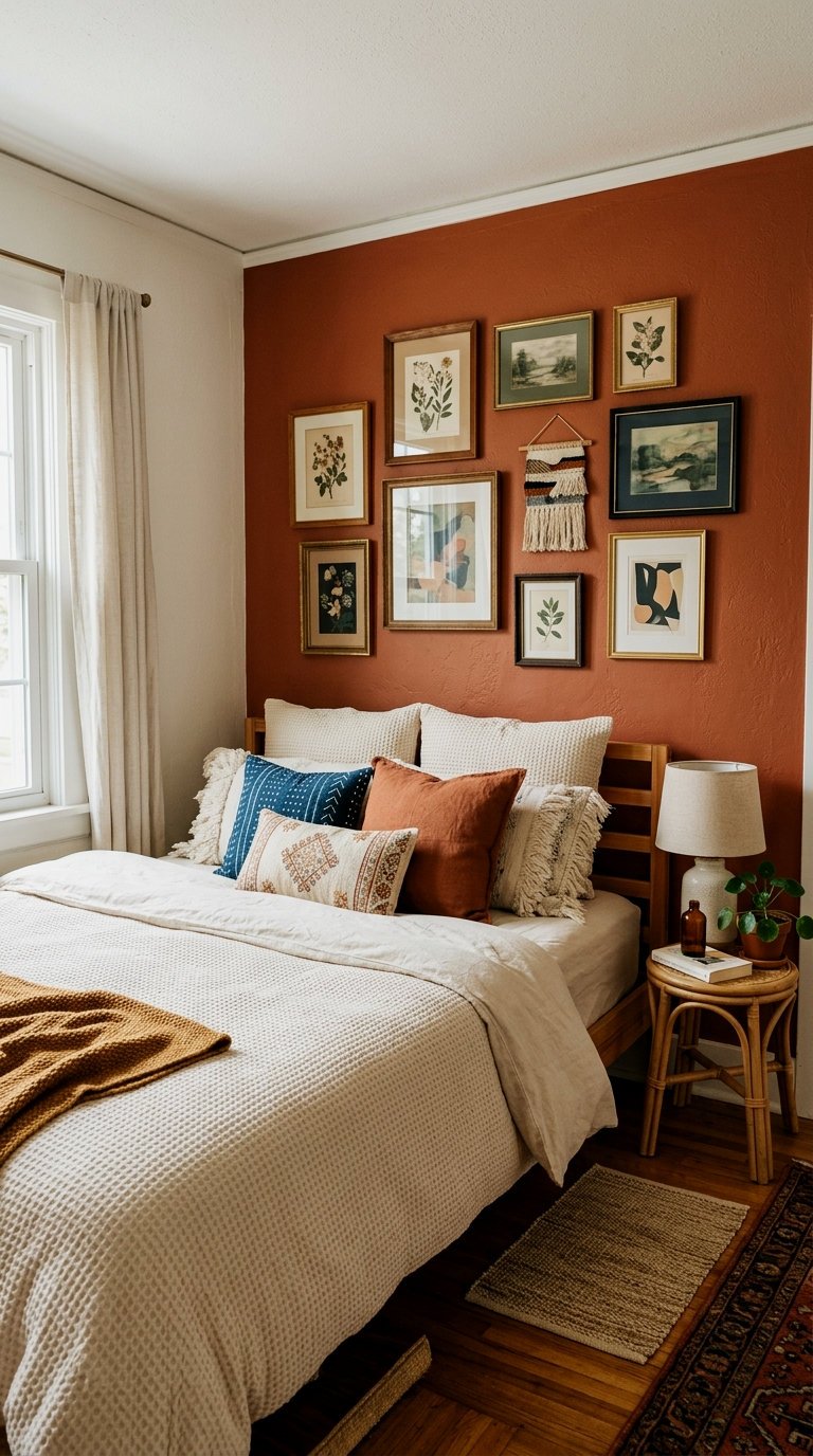 Warm Terracotta Boho Small Guest Room